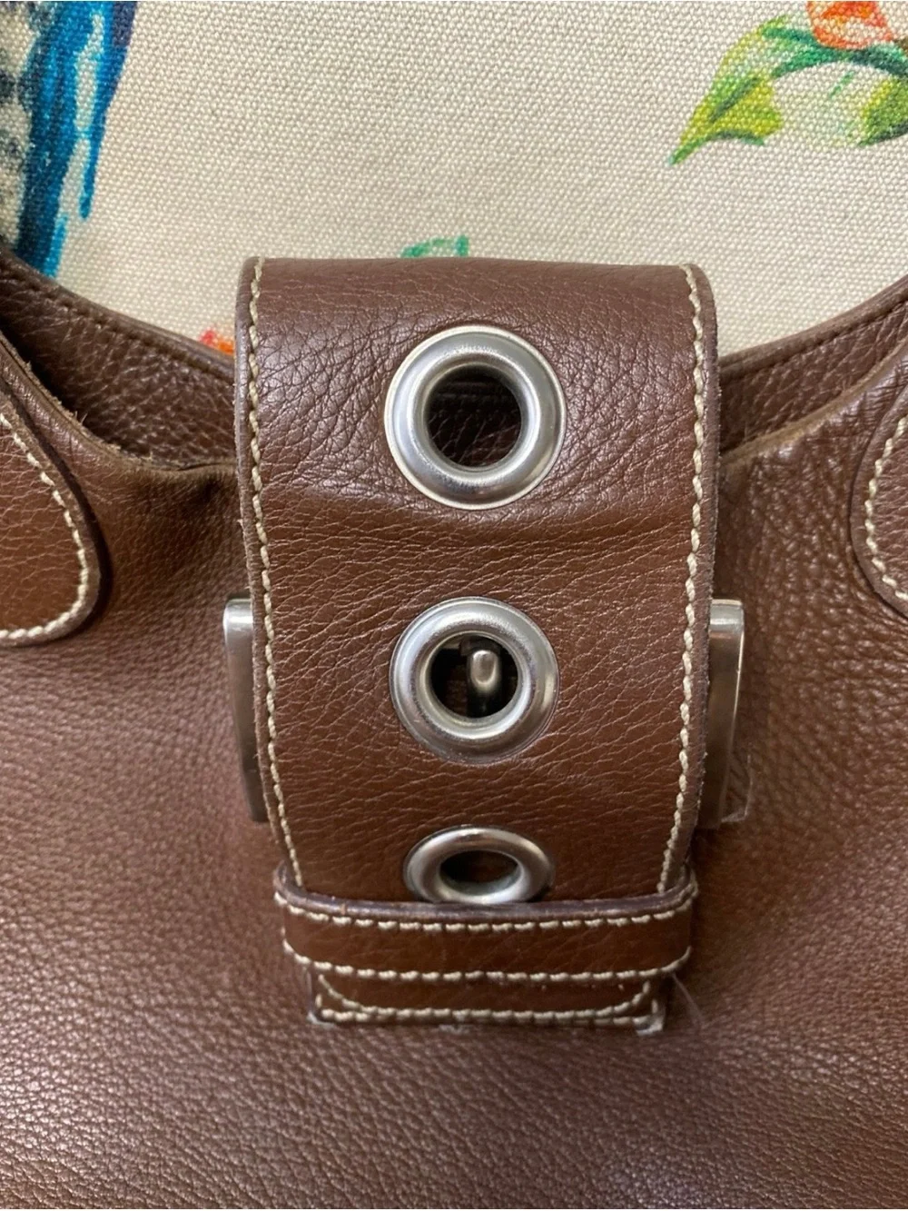 Prada Vitello Daino Buckle shoulder bag